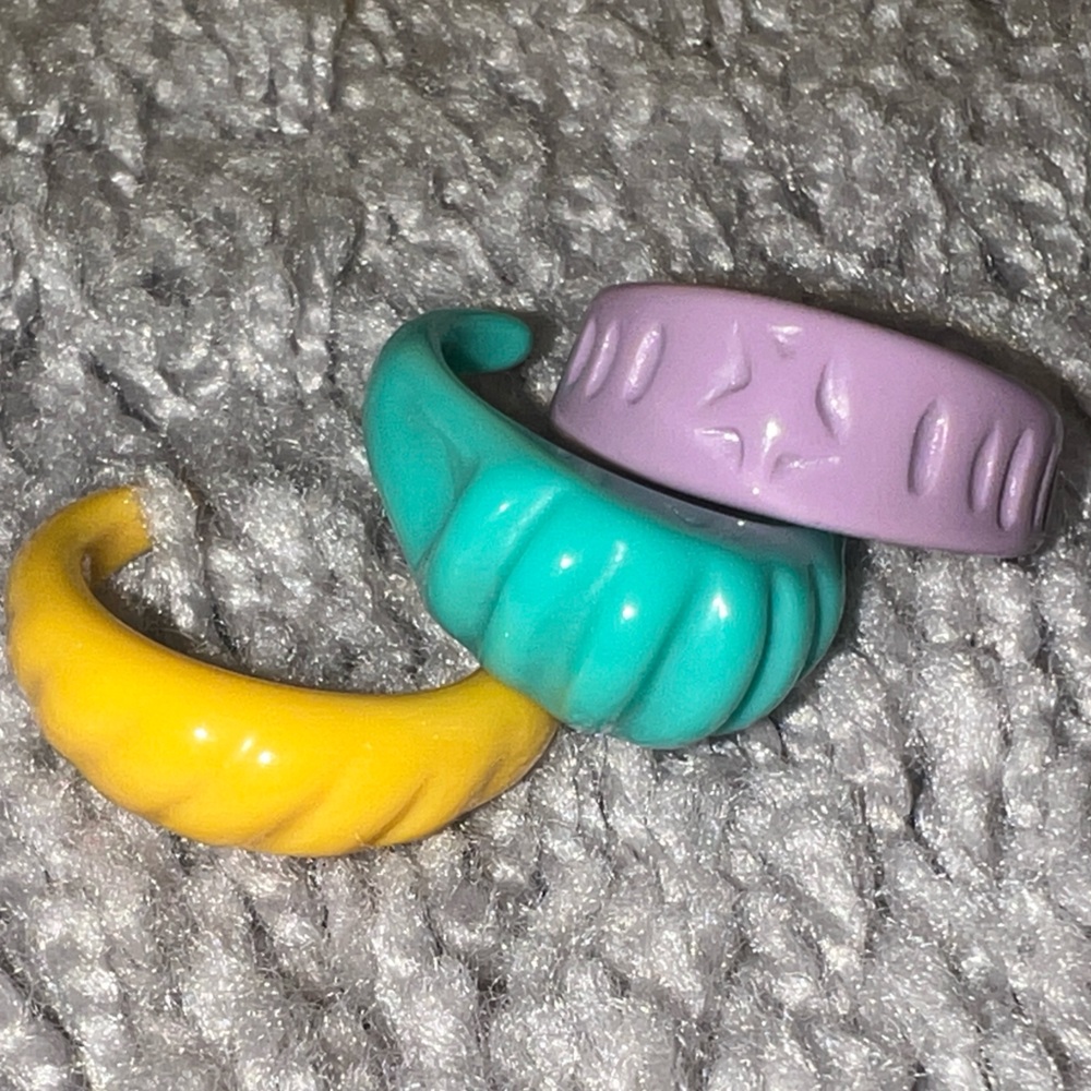 Colorful Chunky Rings Set